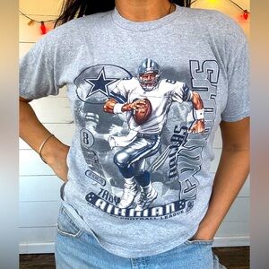 Rare 90s Dallas Cowboys Troy Aikman T-shirt Vintage